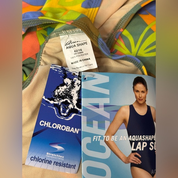 Dolfin Ocean Aquashape Chloroban Chlorine Resistant Floral One Piece Swimsuit - Picture 5 of 6